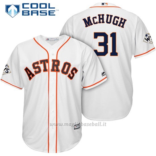 Maglia Baseball Uomo Houston Astros 2017 World Series Collin Mchugh Bianco Cool Base